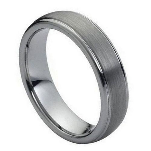 Domed Brushed Center High Polish Ridge Edge- 6mm Band